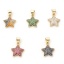 Immagine di 1 Pz Ottone Galassia Ciondoli Pendenti Stella a Cinque Punte Oro Placcato Micro Spianare Multicolore Cubic Zirconiae 19mm x 13mm