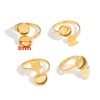 Picture of 304 Stainless Steel Open Adjustable Rings Multicolor (Fits 8mm Dia.) 18mm(US Size 7.75)