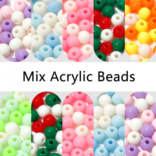 Picture of Acrylic Beads At Random Color Round About 6mm Dia.