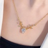 Picture of Stylish Pendant Necklace Gold Plated Deer Animal Clear Rhinestone 40cm(15 6/8") long