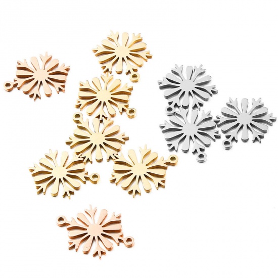 Immagine di 304 Acciaio Inossidabile Charms Natale Fiocco di Neve 2 Pz