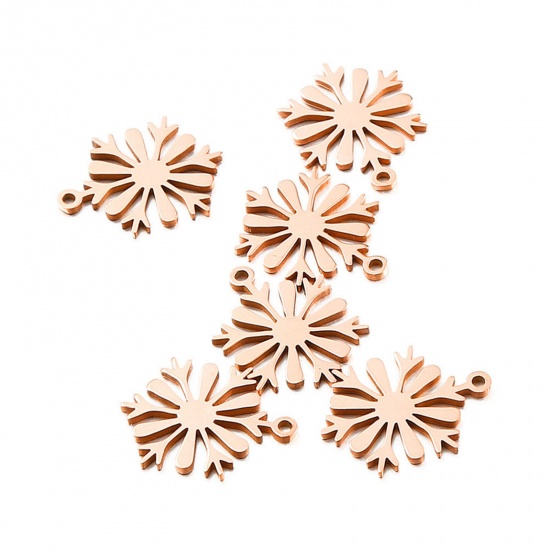 Immagine di 304 Acciaio Inossidabile Charms Natale Fiocco di Neve 2 Pz