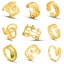 Picture of Eco-friendly Retro Stylish 18K Real Gold Plated 304 Stainless Steel Open Adjustable Braided Filigree Rings For Women