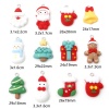 Image de Breloques Noël en Résine Broche de Noël Argent Mat Multicolore Père Noël 10 Pcs