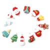 Image de Breloques Noël en Résine Broche de Noël Argent Mat Multicolore Père Noël 10 Pcs