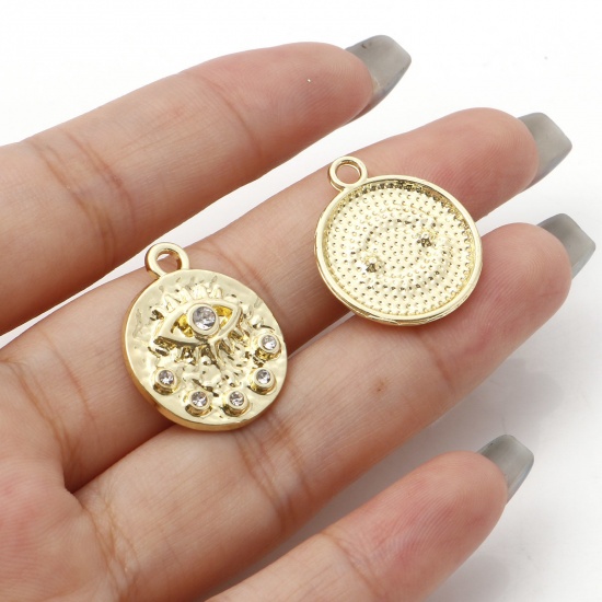 Picture of Zinc Based Alloy Boho Chic Bohemia Charms Gold Plated Multicolor Eye Moon