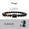 Image de Bracelets Raffinés Bracelets Délicats Bracelet de Perles Décontracté en Agate Onyx Noire Signe Constellation 1 Pièce