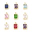 Immagine di Ottone Serie Geometry Charms Rettangolo Vero Oro Placcato Multicolore Cubic Zirconiae 13mm x 7mm, 1 Pz