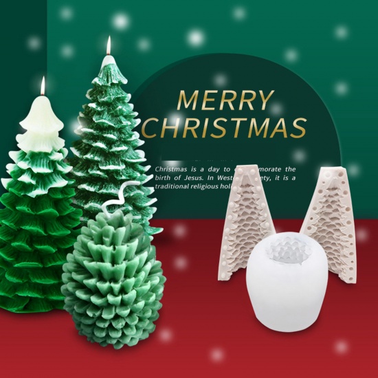 Изображение Силикон Рождество Модель для эпоксидной смолы Рождественская елка Кедровые орехи Белый 1 ШТ