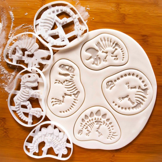 Picture of Plastic Modeling Clay Tools Baked Biscuit Mold Cutter White Dinosaur Animal