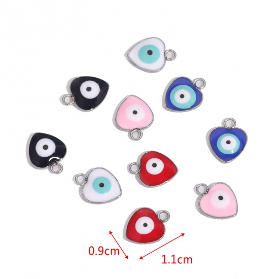 Picture of 304 Stainless Steel Charms Silver Tone Evil Eye