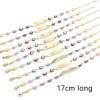 Picture of 304 Stainless Steel Religious Bracelets Gold Plated Rectangle Evil Eye Enamel 17cm(6 6/8") long