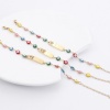 Picture of 304 Stainless Steel Religious Bracelets Gold Plated Rectangle Evil Eye Enamel 17cm(6 6/8") long