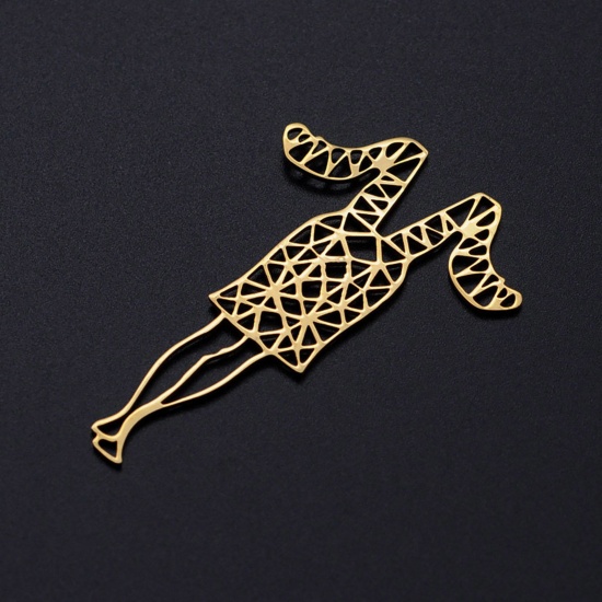 Image de Pendentifs en 201 Acier Inoxydable Fille Creux 1 Pièce