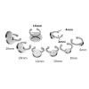 Image de Bagues Ouvert en 304 Acier Inoxydable Argent Mat Rond Cabochon Rapportable 16mm (Taille d'US: 5.25), 5 Pcs