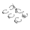 Image de Bagues Ouvert en 304 Acier Inoxydable Argent Mat Rond Cabochon Rapportable 16mm (Taille d'US: 5.25), 5 Pcs