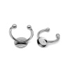 Image de Bagues Ouvert en 304 Acier Inoxydable Argent Mat Rond Cabochon Rapportable 16mm (Taille d'US: 5.25), 5 Pcs