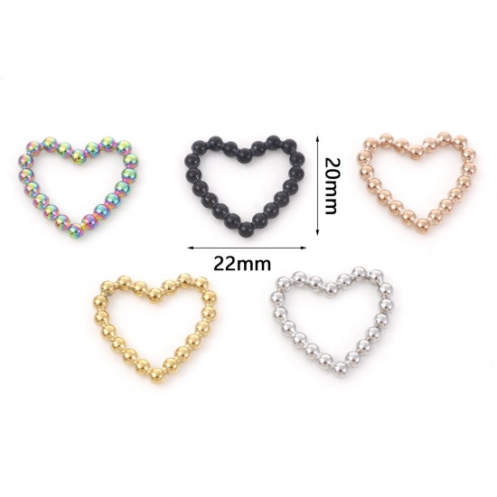 Picture of 304 Stainless Steel Charms Multicolor Ball Heart 1 Piece