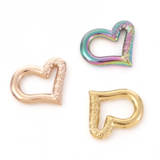 Image de Breloques en 304 Acier Inoxydable Multicolore Cœur 21mm x 19mm , 1 Pièce