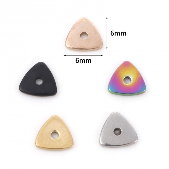 Bild von 304 Edelstahl Zwischenperlen Spacer Dreieck 6mm x 6mm, 10 Stück
