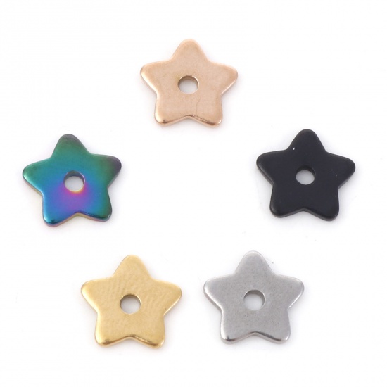 Bild von 304 Edelstahl Zwischenperlen Spacer Pentagramm Stern 8mm x 8mm, 10 Stück
