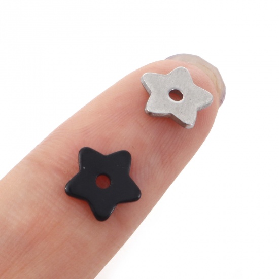 Bild von 304 Edelstahl Zwischenperlen Spacer Pentagramm Stern 8mm x 8mm, 10 Stück