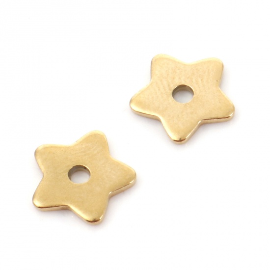 Bild von 304 Edelstahl Zwischenperlen Spacer Pentagramm Stern 8mm x 8mm, 10 Stück