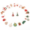 Picture of Zinc Based Alloy Christmas Charms Gold Plated Multicolor Enamel