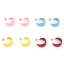 Bild von 316 Edelstahl Stilvoll Ohrreifen Silberfarbe Bunt C-Form Spritzlackierung 24mm x 21mm, Drahtstärke: (20 gauge), 1 Paar