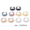Picture of 316 Stainless Steel Stylish Hoop Earrings Multicolor Circle Ring Stripe 21mm x 20mm