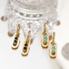 Picture of Eco-friendly Bohemia Boho Stylish 14K Real Gold Plated 304 Stainless Steel & Stone Pea Earrings For Women