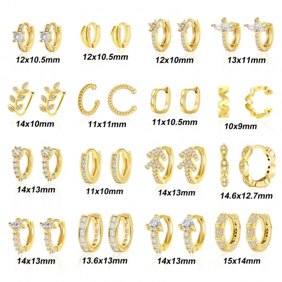 Immagine di 1 Paio Ecologico Elegante Squisito Vero Oro Placcato Ottone Orecchini Circolari Per Donne Regalo