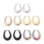 Image de Boucles d'Oreilles Créole Anneaux en 316 Acier Inoxydable Élégant Multicolore Forme de U 26mm x 20mm , Epaisseur de Fil: (21 gauge), 1 Paire