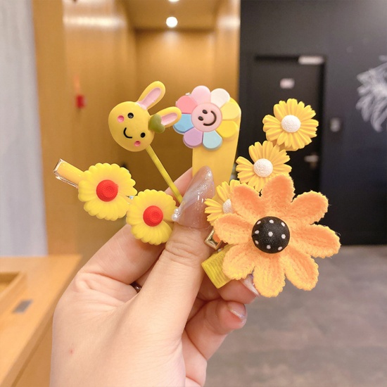 Picture of Acrylic Cute Hair Clips Fruit Flower Multicolor