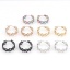 Imagen de 316 Acero Inoxidable Pendientes Círculos Anillo Estrellas de cinco puntos Hueco 21mm x 21mm, Post/ Wire Size: (21 gauge), 1 Par