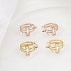 Picture of 316 Stainless Steel Hoop Earrings Circle Ring Cross Hollow 23mm x 20mm