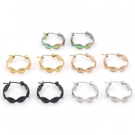 316 Edelstahl Ohrreifen Ring 21mm x 20mm, Drahtstärke: (21 gauge), 1 Paar