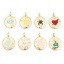 Immagine di 1 Pz Ottone Charms Ovale 18K Vero Oro Placcato Multicolore Smalto Trasparente Cubic Zirconiae 25mm x 17mm