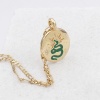 Изображение 1 ШТ Латунь Подвески Овальные 18K настоящее золото с покрытием Разноцветный С Эмалью Прозрачный Искусственный Циркон 25мм x 17мм