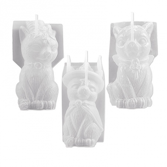 Picture of Silicone Resin Mold For Making Magic Demon Pirate Cat Ornament White