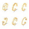Picture of Eco-friendly Retro Stylish 18K Real Gold Plated Copper & Cubic Zirconia Unadjustable Rings For Women