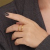 Bild von Umweltfreundlich Minimalistisch Stilvoll 18K Vergoldet 304 Edelstahl Uneinstellbar Unregelmäßig Ring Unisex 1 Stück