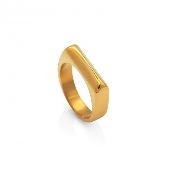 Picture of Eco-friendly Simple & Casual Stylish 18K Real Gold Plated 304 Stainless Steel Unadjustable Geometric Rings Unisex