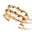 Immagine di Ecologico Retrò Elegante 18K Vero Oro Placcato 304 Acciaio Inossidabile & Gemma Onda Aprire Braccialetti Per Donne 1 Pz