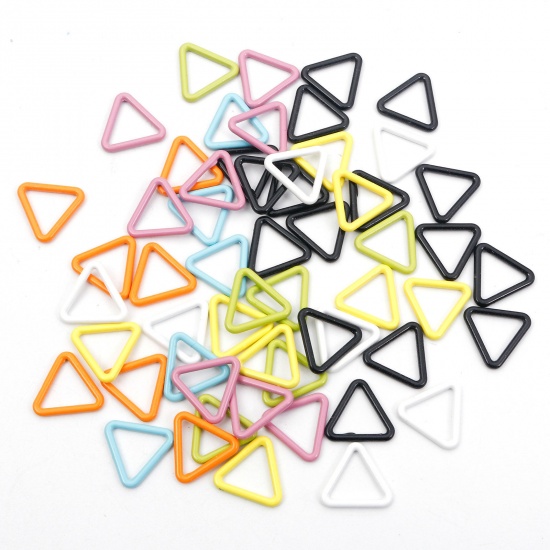 Immagine di Lega di Zinco Marcatori di Punto a maglia Triangolo Multicolore Pittura 13mm x 12mm, 1 Pacchetto