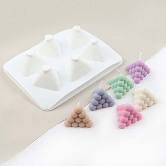 Picture of Silicone Resin Mold For Candle Soap Magic Square Making Pyramid White