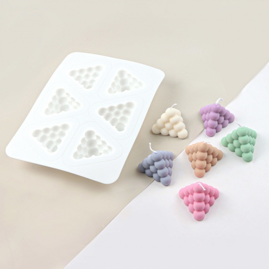 Picture of Silicone Resin Mold For Candle Soap Magic Square Making Pyramid White
