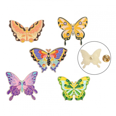 Insect Pin Brooches Butterfly Animal Gold Plated Multicolor Enamel