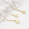 Picture of Brass Charm Pendant Gold Plated Rectangle Initial Alphabet/ Capital Letter 25mm x 14mm