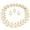Picture of Brass Charm Pendant Gold Plated Rectangle Initial Alphabet/ Capital Letter 25mm x 14mm